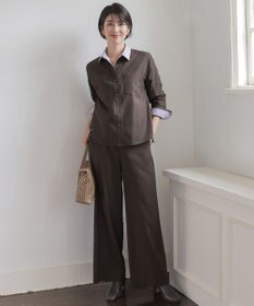 J.PRESS LADIES Pe キュプラ Light ツイル ピーチ ウールライク シャツ