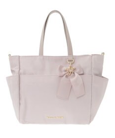 Maison de FLEUR 撥水加工リボンチャームマルチポケットトートS