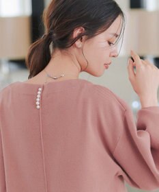 Tiaclasse L 【安田美沙子さん着用・洗える】ボリュームパフスリーブニットチュニック