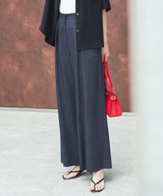 ICB 【洗える】 ドレープスラブデニム ワイドパンツ