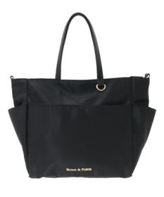 Maison de FLEUR 撥水加工リボンチャームマルチポケットトートS