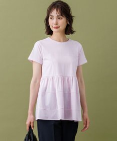 組曲 【ご好評により新色追加/WEB限定】プレーティング天竺ビスチェ風ティアード Tシャツ