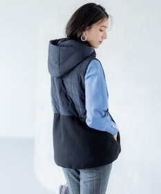 組曲 【中綿・軽羽織】フード付きパディングベスト