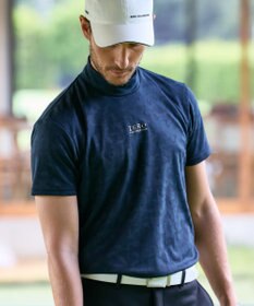 ZERO HALLIBURTON 【吸水速乾・UVカット】 カモフラージュ柄 ジャガード モックネックTシャツ 85127