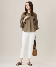 自由区 S 【洗える】キュプラコットンツイルプルオーバー ブラウス