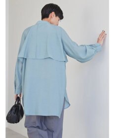 AMERICAN HOLIC バンドカラーフリルシャツチュニック