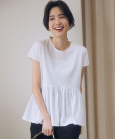 組曲 【WEB限定】トリコットジャージー ペプラムカットソー