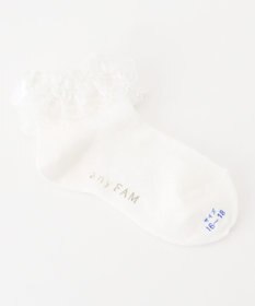 ANY KIDS 【日本製】レース花柄ラメショートソックス