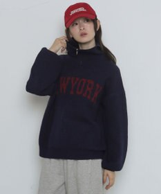 WEGO フラッフィーハーフジップニット