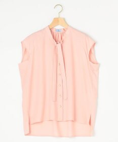 組曲 【洗える・イージーケア】シアーカルゼ ボウタイ ブラウス