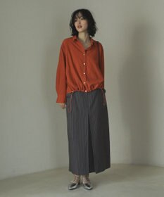 Green Parks 金ボタン裾ドロストシャツ