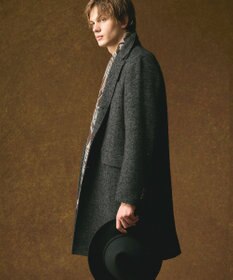 JOSEPH ABBOUD 【尾州産カシミヤブレンド×アルパカ混素材】カシミヤブレンドアルパカヘリンボン チェスターコート グレー系7