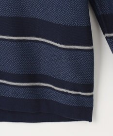 JOSEPH ABBOUD 【滑らかな肌触り】パネルボーダーVネックニット