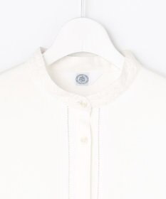 J.PRESS LADIES エンブロコンビ シャツジャージー バンドカラー カットソー