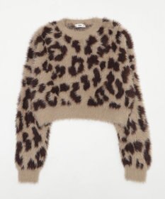 WEGO レオパードシャギーショートニット