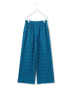 ICB 【洗える】 ヘリンボーンエンブロイダリー ワイドストレートパンツ