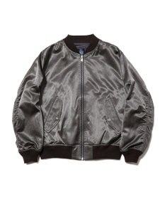 J.PRESS MEN 【J.PRESS ORIGINALS】Bleach Viscose Cotton Satin Flight Jacket / Japan Made グレー系