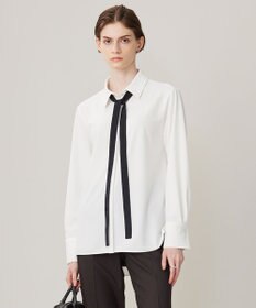 ICB 【洗える】マラボーテジョーゼット ボウタイデザインカットソー