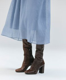 BEIGE， CALLERRY / シルク混ドットギャザーワンピース