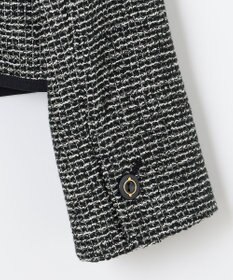 ANY SIS シャイニーストレッチツイード ノーカラージャケット