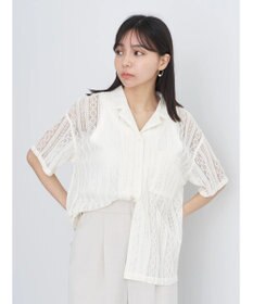 earth music&ecology フラワーレースシャツ