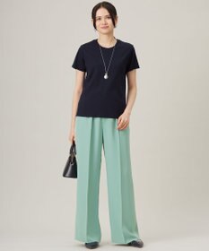 自由区 L 【SHIHOさんコラボ・洗える】バックサテンジョーゼットワイド パンツ