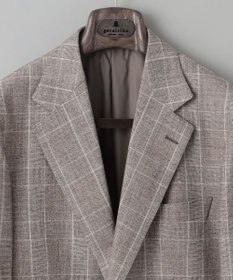 GOTAIRIKU 【CANONICO/カノニコ】サキソニーウールコットンブレンド ジャケット_ブラウンチェック