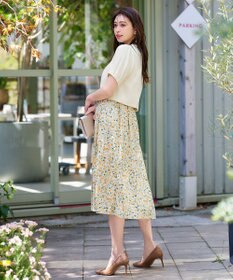 Tiaclasse 【洗える】大人華やかなノースリーブ花柄ワンピース