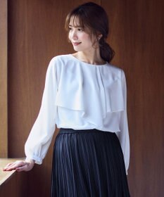 ANY SIS L 【洗える】ケープフリル ブラウス