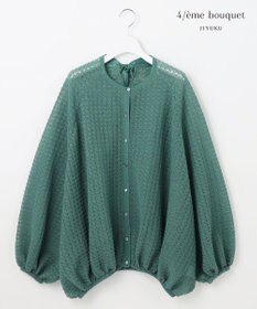 自由区 【カトリエムブーケ】Texture formeバックリボンディテールプルオーバー スモーキーブルー