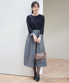 Tiaclasse 【洗える】チェックドッキングワンピース