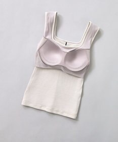 ICB 【洗える】【OUR WACOAL コラボ】カップイン スクエアネック タンクトップ
