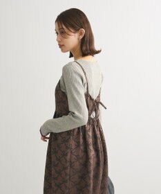 Green Parks もちっと袖配色ボートネックニットプルオーハ