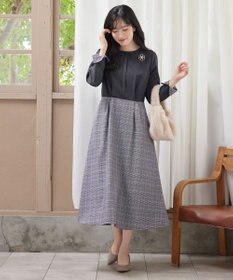 Tiaclasse 【洗える】チェックドッキングワンピース