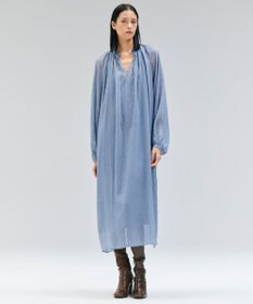 BEIGE， CALLERRY / シルク混ドットギャザーワンピース