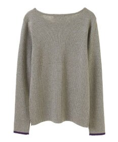 Green Parks もちっと袖配色ボートネックニットプルオーハ