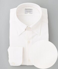 GOTAIRIKU 春夏向け【形態安定】SUMMERPREMIUMPLEATS_スナップダウンカラー _織柄_ 長袖ドレスシャツ(25年春夏モデル)