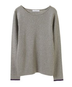 Green Parks もちっと袖配色ボートネックニットプルオーハ