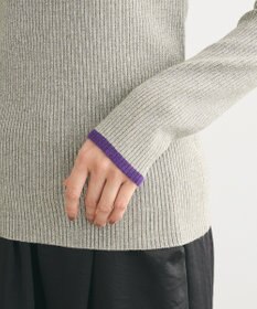 Green Parks もちっと袖配色ボートネックニットプルオーハ