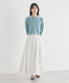 earth music&ecology サテンフレアスカート