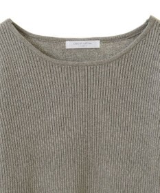 Green Parks もちっと袖配色ボートネックニットプルオーハ