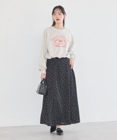 earth music&ecology サテンフレアスカート