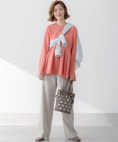 23区 S 【ご好評につき新色追加】ナチュラルコットンベアコンビ ペプラム カットソー