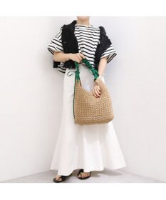 UNBILLION カシュカシュ cachecache / ドロストフリルハンドル地柄編みトート カゴバッグ