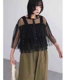 Green Parks ・ＳＵＧＡＲ　ＳＰＯＯＮ　チュールティアードブラウス