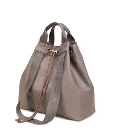 style code 【Ungrid/アングリッド】ナイロン ロゴテープ　牛革ハンドル　2WAY 巾着トートバッグ