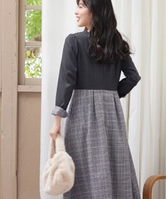 Tiaclasse 【洗える】チェックドッキングワンピース