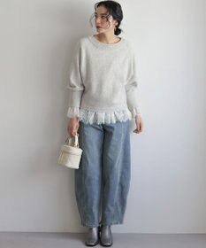 組曲 L 【加藤ローサさん着用】ライトデニムカーブパンツ