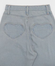 WEGO ハートポケットストレートデニムパンツ