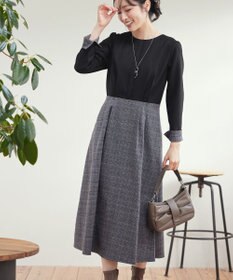 Tiaclasse 【洗える】チェックドッキングワンピース